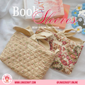 VINTAGE DESIGN Quilted Reversible Book Sleeve Bag