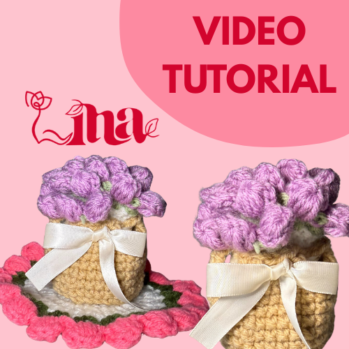 Tulip Coaster with Adjustable Pot – Crochet PDF Digital Pattern (ES/EN + Video Tutorial)