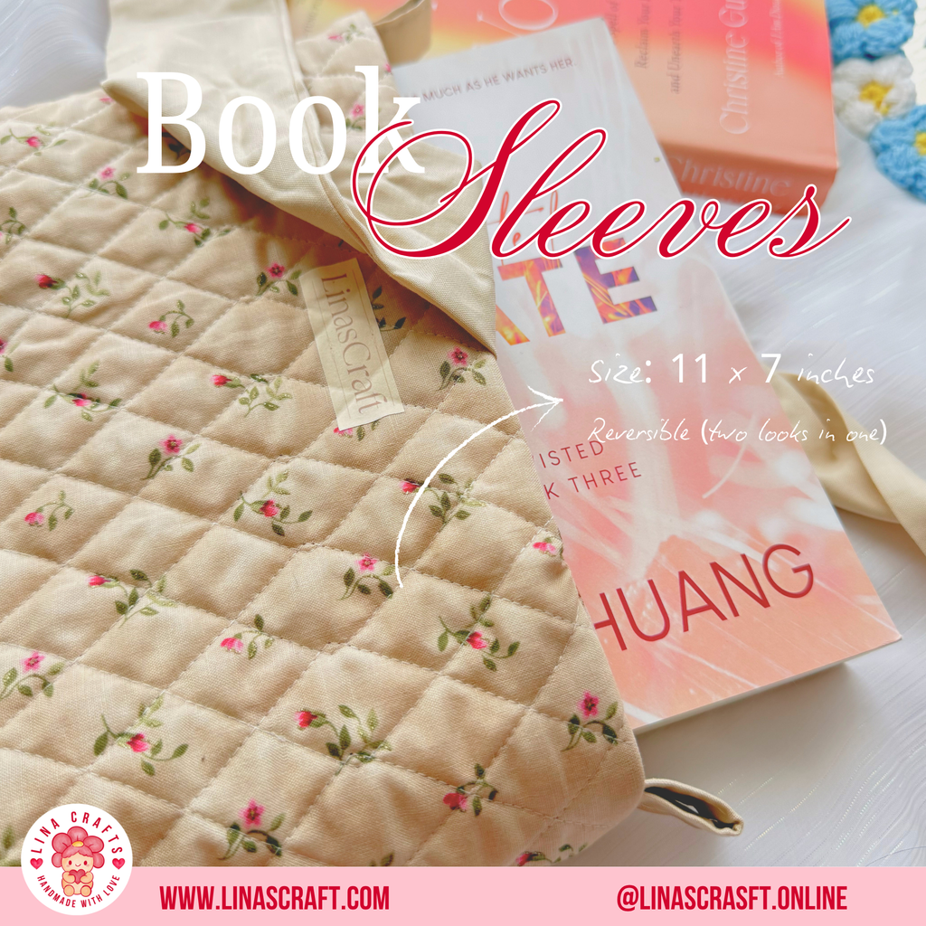 VINTAGE DESIGN Quilted Reversible Book Sleeve Bag