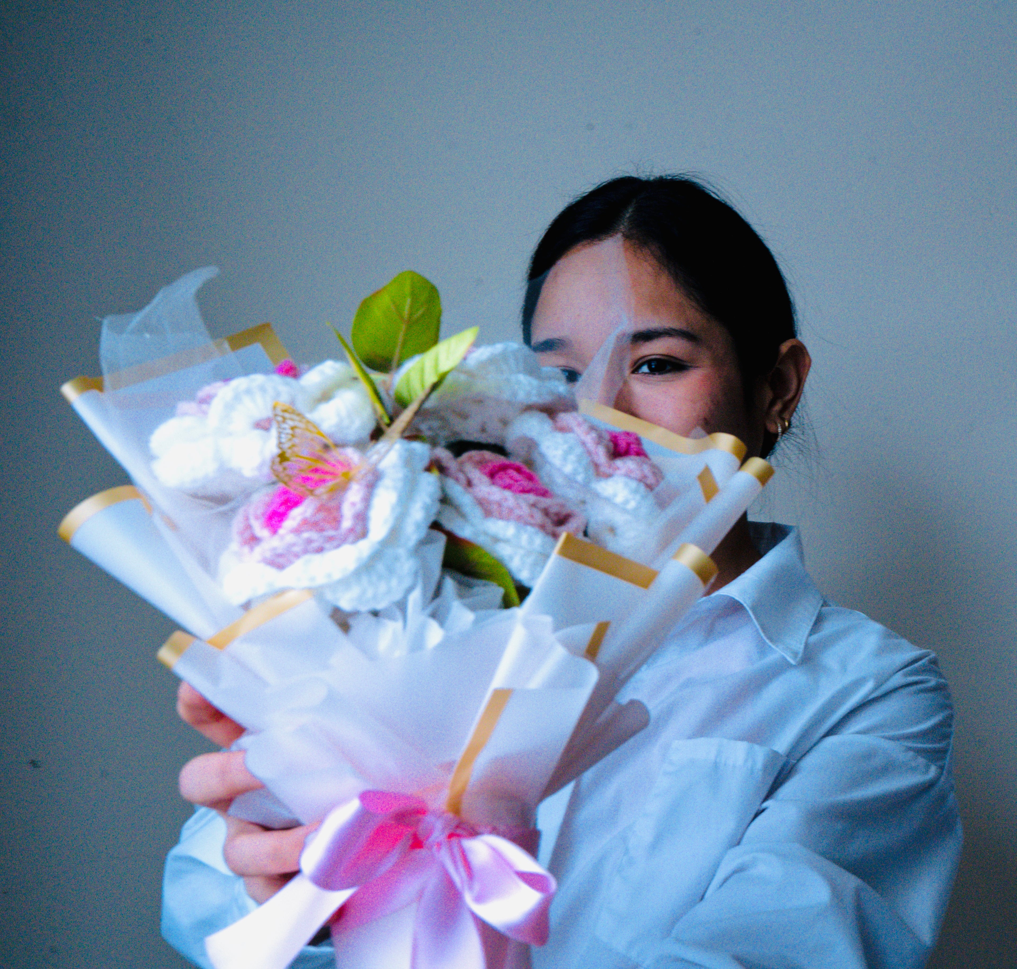 Eternal Crochet Rose Bouquet – 5 Roses