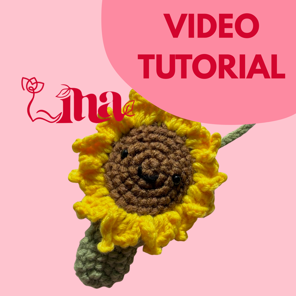 Sunflower Lip Balm Holder Crochet Pattern PDF | Bilingual Tutorial