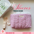 PRINCESS DESIGN Quilted Book Sleeve Bag, Reversible Book Cover with Handle, Feminine Aesthetic Book Lover Gift, Handmade Reader Accessory